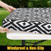 imageSmiry Rectangle Picnic Table Cloth Waterproof Elastic Fitted Outdoor Tablecloths for 6 Foot Tables Wipeable Flannel Backed Vinyl Table Cover for Camping Dining and Indoor 30quotx72quot GreyBlack