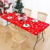 imageSmiry Rectangle Picnic Table Cloth Waterproof Elastic Fitted Outdoor Tablecloths for 6 Foot Tables Wipeable Flannel Backed Vinyl Table Cover for Camping Dining and Indoor 30quotx72quot GreyWhite  Red