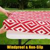imageSmiry Rectangle Picnic Table Cloth Waterproof Elastic Fitted Outdoor Tablecloths for 6 Foot Tables Wipeable Flannel Backed Vinyl Table Cover for Camping Dining and Indoor 30quotx72quot GreyRed