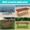 imageSmiry Rectangle Picnic Table Cloth Waterproof Elastic Fitted Outdoor Tablecloths for 6 Foot Tables Wipeable Flannel Backed Vinyl Table Cover for Camping Dining and Indoor 30quotx72quot GreyReddish Brown