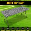 imageSmiry Rectangle Picnic Table Cloth Waterproof Elastic Fitted Outdoor Tablecloths for 6 Foot Tables Wipeable Flannel Backed Vinyl Table Cover for Camping Dining and Indoor 30quotx72quot GreyBlack
