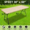 imageSmiry Rectangle Picnic Table Cloth Waterproof Elastic Fitted Outdoor Tablecloths for 6 Foot Tables Wipeable Flannel Backed Vinyl Table Cover for Camping Dining and Indoor 30quotx72quot GreyBeige
