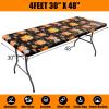 imageSmiry Rectangle Picnic Table Cloth Waterproof Elastic Fitted Outdoor Tablecloths for 6 Foot Tables Wipeable Flannel Backed Vinyl Table Cover for Camping Dining and Indoor 30quotx72quot GreyBlack  Yellow
