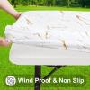 imageSmiry Rectangle Picnic Table Cloth Waterproof Elastic Fitted Outdoor Tablecloths for 6 Foot Tables Wipeable Flannel Backed Vinyl Table Cover for Camping Dining and Indoor 30quotx72quot GreyWhite