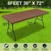 imageSmiry Rectangle Picnic Table Cloth Waterproof Elastic Fitted Outdoor Tablecloths for 6 Foot Tables Wipeable Flannel Backed Vinyl Table Cover for Camping Dining and Indoor 30quotx72quot GreyBrown