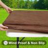 imageSmiry Rectangle Picnic Table Cloth Waterproof Elastic Fitted Outdoor Tablecloths for 6 Foot Tables Wipeable Flannel Backed Vinyl Table Cover for Camping Dining and Indoor 30quotx72quot GreyBrown