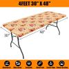 imageSmiry Rectangle Picnic Table Cloth Waterproof Elastic Fitted Outdoor Tablecloths for 6 Foot Tables Wipeable Flannel Backed Vinyl Table Cover for Camping Dining and Indoor 30quotx72quot GreyYellow