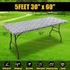 imageSmiry Rectangle Picnic Table Cloth Waterproof Elastic Fitted Outdoor Tablecloths for 6 Foot Tables Wipeable Flannel Backed Vinyl Table Cover for Camping Dining and Indoor 30quotx72quot GreyGrey
