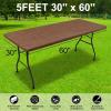imageSmiry Rectangle Picnic Table Cloth Waterproof Elastic Fitted Outdoor Tablecloths for 6 Foot Tables Wipeable Flannel Backed Vinyl Table Cover for Camping Dining and Indoor 30quotx72quot GreyBrown