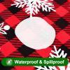 imageSmiry Rectangle Picnic Table Cloth Waterproof Elastic Fitted Outdoor Tablecloths for 6 Foot Tables Wipeable Flannel Backed Vinyl Table Cover for Camping Dining and Indoor 30quotx72quot GreyBlack  Red