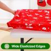 imageSmiry Rectangle Picnic Table Cloth Waterproof Elastic Fitted Outdoor Tablecloths for 6 Foot Tables Wipeable Flannel Backed Vinyl Table Cover for Camping Dining and Indoor 30quotx72quot GreyWhite  Red