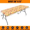 imageSmiry Rectangle Picnic Table Cloth Waterproof Elastic Fitted Outdoor Tablecloths for 6 Foot Tables Wipeable Flannel Backed Vinyl Table Cover for Camping Dining and Indoor 30quotx72quot GreyRust