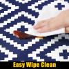 imageSmiry Rectangle Picnic Table Cloth Waterproof Elastic Fitted Outdoor Tablecloths for 6 Foot Tables Wipeable Flannel Backed Vinyl Table Cover for Camping Dining and Indoor 30quotx72quot GreyNavy