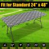 imageSmiry Rectangle Picnic Table Cloth Waterproof Elastic Fitted Outdoor Tablecloths for 6 Foot Tables Wipeable Flannel Backed Vinyl Table Cover for Camping Dining and Indoor 30quotx72quot GreyBlack