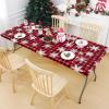 imageSmiry Rectangle Picnic Table Cloth Waterproof Elastic Fitted Outdoor Tablecloths for 6 Foot Tables Wipeable Flannel Backed Vinyl Table Cover for Camping Dining and Indoor 30quotx72quot GreyBlack  Red