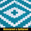 imageSmiry Rectangle Picnic Table Cloth Waterproof Elastic Fitted Outdoor Tablecloths for 6 Foot Tables Wipeable Flannel Backed Vinyl Table Cover for Camping Dining and Indoor 30quotx72quot GreyTeal