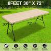 imageSmiry Rectangle Picnic Table Cloth Waterproof Elastic Fitted Outdoor Tablecloths for 6 Foot Tables Wipeable Flannel Backed Vinyl Table Cover for Camping Dining and Indoor 30quotx72quot GreyBeige