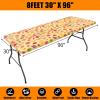 imageSmiry Rectangle Picnic Table Cloth Waterproof Elastic Fitted Outdoor Tablecloths for 6 Foot Tables Wipeable Flannel Backed Vinyl Table Cover for Camping Dining and Indoor 30quotx72quot GreyRust