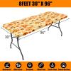 imageSmiry Rectangle Picnic Table Cloth Waterproof Elastic Fitted Outdoor Tablecloths for 6 Foot Tables Wipeable Flannel Backed Vinyl Table Cover for Camping Dining and Indoor 30quotx72quot GreyGold