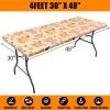 imageSmiry Rectangle Picnic Table Cloth Waterproof Elastic Fitted Outdoor Tablecloths for 6 Foot Tables Wipeable Flannel Backed Vinyl Table Cover for Camping Dining and Indoor 30quotx72quot GreyOrange