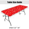 imageSmiry Rectangle Picnic Table Cloth Waterproof Elastic Fitted Outdoor Tablecloths for 6 Foot Tables Wipeable Flannel Backed Vinyl Table Cover for Camping Dining and Indoor 30quotx72quot GreyWhite  Red