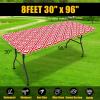 imageSmiry Rectangle Picnic Table Cloth Waterproof Elastic Fitted Outdoor Tablecloths for 6 Foot Tables Wipeable Flannel Backed Vinyl Table Cover for Camping Dining and Indoor 30quotx72quot GreyRed
