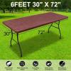 imageSmiry Rectangle Picnic Table Cloth Waterproof Elastic Fitted Outdoor Tablecloths for 6 Foot Tables Wipeable Flannel Backed Vinyl Table Cover for Camping Dining and Indoor 30quotx72quot GreyReddish Brown