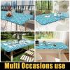 imageSmiry Rectangle Picnic Table Cloth Waterproof Elastic Fitted Outdoor Tablecloths for 6 Foot Tables Wipeable Flannel Backed Vinyl Table Cover for Camping Dining and Indoor 30quotx72quot GreyTeal
