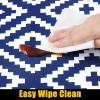imageSmiry Rectangle Picnic Table Cloth Waterproof Elastic Fitted Outdoor Tablecloths for 6 Foot Tables Wipeable Flannel Backed Vinyl Table Cover for Camping Dining and Indoor 30quotx72quot GreyNavy