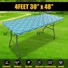 imageSmiry Rectangle Picnic Table Cloth Waterproof Elastic Fitted Outdoor Tablecloths for 6 Foot Tables Wipeable Flannel Backed Vinyl Table Cover for Camping Dining and Indoor 30quotx72quot GreyTeal
