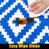 imageSmiry Rectangle Picnic Table Cloth Waterproof Elastic Fitted Outdoor Tablecloths for 6 Foot Tables Wipeable Flannel Backed Vinyl Table Cover for Camping Dining and Indoor 30quotx72quot GreyBlue
