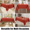 imageSmiry Rectangle Table Cloth Linen Textured Waterproof Spillproof AntiWrinkle Burlap Tablecloth Washable Decorative Fabric Table Cover for Dining Party Banquet 52 x 70 Inch Sage GreenRust