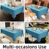 imageSmiry Rectangle Table Cloth Linen Textured Waterproof Spillproof AntiWrinkle Burlap Tablecloth Washable Decorative Fabric Table Cover for Dining Party Banquet 52 x 70 Inch Sage GreenTeal