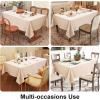 imageSmiry Rectangle Table Cloth Linen Textured Waterproof Spillproof AntiWrinkle Burlap Tablecloth Washable Decorative Fabric Table Cover for Dining Party Banquet 52 x 70 Inch Sage GreenChampagne