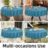 imageSmiry Rectangle Table Cloth Linen Textured Waterproof Spillproof AntiWrinkle Burlap Tablecloth Washable Decorative Fabric Table Cover for Dining Party Banquet 52 x 70 Inch Sage GreenTeal