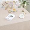 imageSmiry Rectangle Table Cloth Linen Textured Waterproof Spillproof AntiWrinkle Burlap Tablecloth Washable Decorative Fabric Table Cover for Dining Party Banquet 52 x 70 Inch Sage GreenTan
