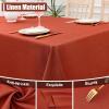 imageSmiry Rectangle Table Cloth Linen Textured Waterproof Spillproof AntiWrinkle Burlap Tablecloth Washable Decorative Fabric Table Cover for Dining Party Banquet 52 x 70 Inch Sage GreenRust