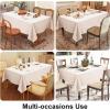 imageSmiry Rectangle Table Cloth Linen Textured Waterproof Spillproof AntiWrinkle Burlap Tablecloth Washable Decorative Fabric Table Cover for Dining Party Banquet 52 x 70 Inch Sage GreenTan