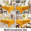 imageSmiry Rectangle Table Cloth Waterproof AntiScratch Polyester Tablecloth Decorative Washable Fabric Table Cover for Dining Buffet Parties and Outdoor 60x84 BlackMustard Yellow