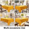 imageSmiry Rectangle Table Cloth Waterproof AntiScratch Polyester Tablecloth Decorative Washable Fabric Table Cover for Dining Buffet Parties and Outdoor 60x84 BlackMustard Yellow