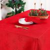 imageSmiry Rectangle Thanksgiving Tablecloth 52x70 Inch Fall Waterproof Damask Table Cloth Autumn Leaves Fabric Jacquard Table Covers for Harvest Parties and Holiday Dinner TurquoiseRed