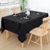 imageSmiry Rectangle Thanksgiving Tablecloth 52x70 Inch Fall Waterproof Damask Table Cloth Autumn Leaves Fabric Jacquard Table Covers for Harvest Parties and Holiday Dinner TurquoiseBlack