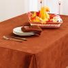 imageSmiry Rectangle Thanksgiving Tablecloth 52x70 Inch Fall Waterproof Damask Table Cloth Autumn Leaves Fabric Jacquard Table Covers for Harvest Parties and Holiday Dinner TurquoiseRust
