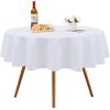 imageSmiry Round Table Cloth Waterproof AntiScratch Polyester Tablecloth Decorative Washable Fabric Table Cover for Dining Buffet Parties and Outdoor 60x60 BeigeWhite