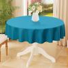 imageSmiry Round Table Cloth Waterproof AntiScratch Polyester Tablecloth Decorative Washable Fabric Table Cover for Dining Buffet Parties and Outdoor 60x60 BeigeTeal