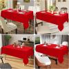 imageSmiry Round Table Cloth Waterproof AntiScratch Polyester Tablecloth Decorative Washable Fabric Table Cover for Dining Buffet Parties and Outdoor 60x60 BeigeRed