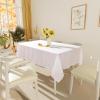 imageSmiry Round Table Cloth Waterproof AntiScratch Polyester Tablecloth Decorative Washable Fabric Table Cover for Dining Buffet Parties and Outdoor 60x60 BeigeWhite