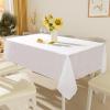 imageSmiry Round Table Cloth Waterproof AntiScratch Polyester Tablecloth Decorative Washable Fabric Table Cover for Dining Buffet Parties and Outdoor 60x60 BeigeWhite