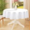 imageSmiry Round Table Cloth Waterproof AntiScratch Polyester Tablecloth Decorative Washable Fabric Table Cover for Dining Buffet Parties and Outdoor 60x60 BeigeWhite