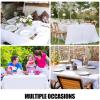 imageSmiry Round Table Cloth Waterproof AntiScratch Polyester Tablecloth Decorative Washable Fabric Table Cover for Dining Buffet Parties and Outdoor 60x60 BeigeWhite